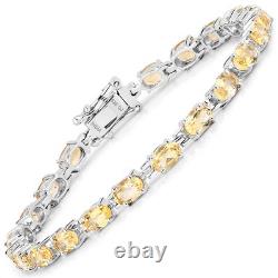 9.03 Carat Genuine Citrine. 925 Sterling Silver Bracelet
