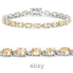 9.03 Carat Genuine Citrine. 925 Sterling Silver Bracelet