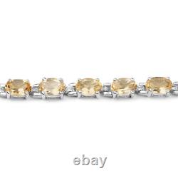 9.03 Carat Genuine Citrine. 925 Sterling Silver Bracelet