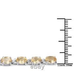 9.03 Carat Genuine Citrine. 925 Sterling Silver Bracelet