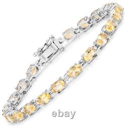 9.03 Carat Genuine Citrine. 925 Sterling Silver Bracelet