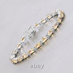 9.03 Carat Genuine Citrine. 925 Sterling Silver Bracelet