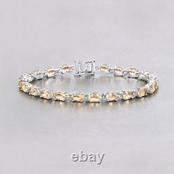 9.03 Carat Genuine Citrine. 925 Sterling Silver Bracelet