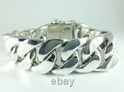 9 430g HEAVY CHUNKY BIKER CUBAN CURB CHAIN STERLING SILVER 925 MEN'S BRACELET