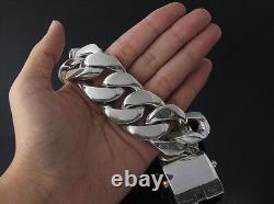 9 430g HEAVY CHUNKY BIKER CUBAN CURB CHAIN STERLING SILVER 925 MEN'S BRACELET