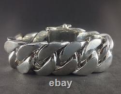 9 430g HEAVY CHUNKY BIKER CUBAN CURB CHAIN STERLING SILVER 925 MEN'S BRACELET