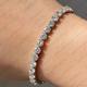 9.45 Tcw Round Cut Moissanite Sparkle Tennis Bracelet In 14k White Gold Plated