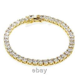 9.50Ct Round Cut D/VVS1 Diamond Tennis Bracelet 14k Yellow Gold Over 7 Inch 4mm