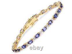 9 CT Oval Cut Moissanite Tanzanite Women tennis Bracelet in 925 Sterling silver