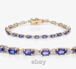 9 CT Oval Cut Moissanite Tanzanite Women tennis Bracelet in 925 Sterling silver