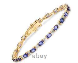9 CT Oval Cut Moissanite Tanzanite Women tennis Bracelet in 925 Sterling silver