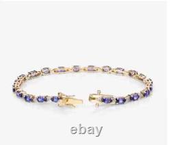 9 CT Oval Cut Moissanite Tanzanite Women tennis Bracelet in 925 Sterling silver