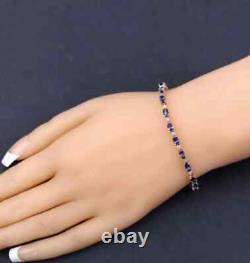9 CT Oval Cut Moissanite Tanzanite Women tennis Bracelet in 925 Sterling silver