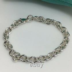 9 Large Tiffany & Co Sterling Silver Mens Unisex Rolo Round Link Chain Bracelet