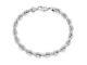 Argento Reale Sterling Silver 925 Solid Rope Link Bracelet (9.00, 6mm)