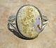 Attractive! Wide Vintage Navajo Sterling Silver Natural Agate Bracelet