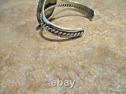 ATTRACTIVE! Wide Vintage Navajo Sterling Silver NATURAL AGATE Bracelet