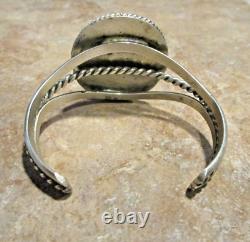 ATTRACTIVE! Wide Vintage Navajo Sterling Silver NATURAL AGATE Bracelet
