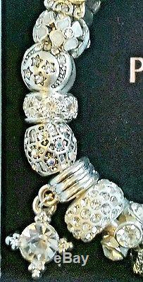 AUTHENTIC PANDORA Sterling Silver CHARM BRACELET with European Beads Charms #40