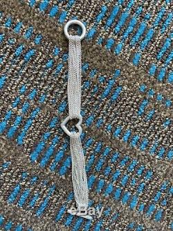 AUTHENTIC TIFFANY & Co. STERLING SILVER HEART MESH STRAND TOGGLE BRACELET-7 1/2