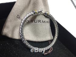 AUTH David Yurman Hinge Cable Buckle Bracelet 750 18K gold 925 Sterling Silver