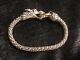Auth John Hardy Sterling Silver And 18k Yellow Gold Naga Dragon Bracelet 7.5