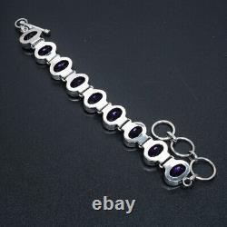 Amethyst Silver Bracelet 925 Sterling Silver Bracelet Handmade Gemstone Bracelet