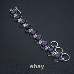 Amethyst Silver Bracelet 925 Sterling Silver Bracelet Handmade Gemstone Bracelet