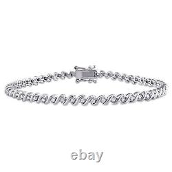 Amour Sterling Silver 1/2CT TDW Diamond Tennis Bracelet