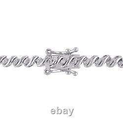 Amour Sterling Silver 1/2CT TDW Diamond Tennis Bracelet