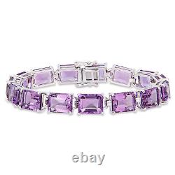 Amour Sterling Silver 45CT TGW Amethyst Tennis Bracelet