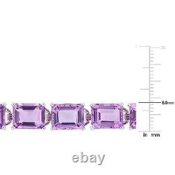 Amour Sterling Silver 45CT TGW Amethyst Tennis Bracelet