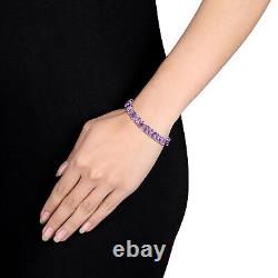 Amour Sterling Silver 45CT TGW Amethyst Tennis Bracelet