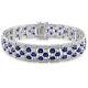 Amour Sterling Silver Created Blue & Created White Sapphire Tennis Bracelet