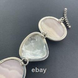 Amy Kahn Russell AKR Sterling Silver Carved Shell Bracelet 7.5 46 Grams