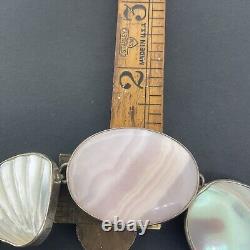 Amy Kahn Russell AKR Sterling Silver Carved Shell Bracelet 7.5 46 Grams