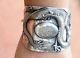 Antique Sterling Silver 925 Chinese Export Dragon Wide Cuff Bracelet Wang Hing