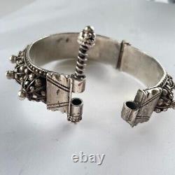 Antique Sterling Silver Berber Bracelet Hinged Morocco