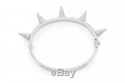 Attractive Men's Women's Round Diamond Bangle Bracelet 14k White Gold Over 7.25