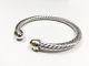 Auth David Yurman Cable Cuff Bracelet 750 18k Gold Classic 925 Sterling Silver
