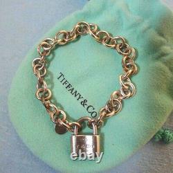 Auth Tiffany & Co. 1837 Lock Charm Bracelet Silver 925 Bangle DHL