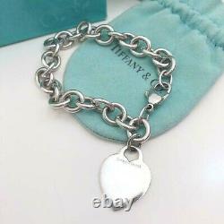 Auth Tiffany & Co. Return To Heart Tag Bracelet Sterling Silver 925 DHL