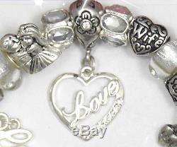 Authentic PANDORA Sterling Silver Bracelet A LOVE STORY! European Charms. New