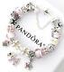 Authentic Pandora Silver Bracelet Pink Dog Crystal Mom And European Charms New