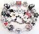Authentic Pandora Silver Bracelet With Mickey & Minnie Disney European Charms