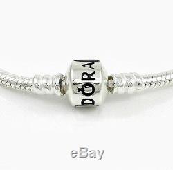 Authentic Pandora Silver Charm Bracelet with ANGEL LOVE Gold European Charms