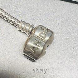 Authentic Pandora Sterling Silver 925 ALE 7 In Bracelet 9 Charms With Box