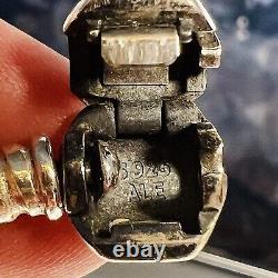 Authentic Pandora Sterling Silver 925 ALE 7 In Bracelet 9 Charms With Box