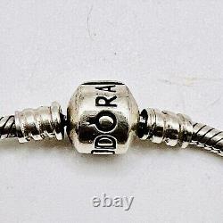 Authentic Pandora Sterling Silver 925 ALE 7 In Bracelet 9 Charms With Box
