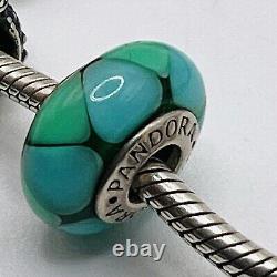 Authentic Pandora Sterling Silver 925 ALE 7 In Bracelet 9 Charms With Box